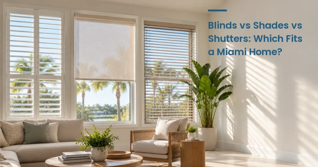 Blinds, shades and shutters in a Miami home