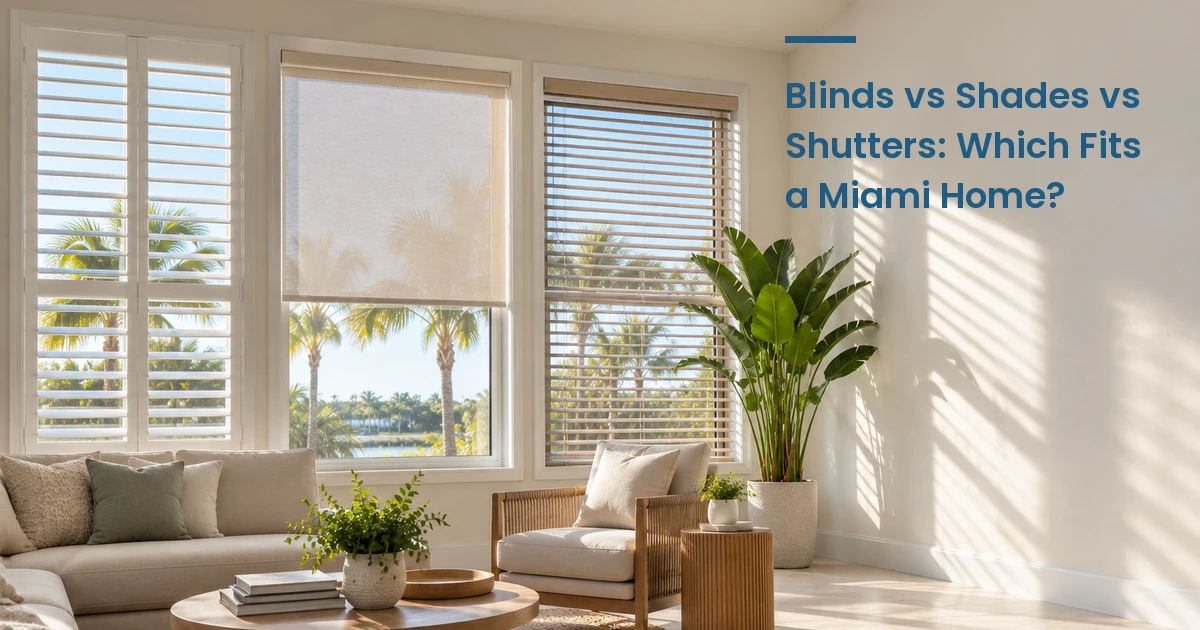 Blinds, shades and shutters in a Miami home