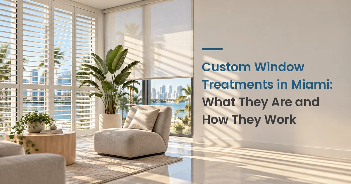 Custom window treatments in a Miami home